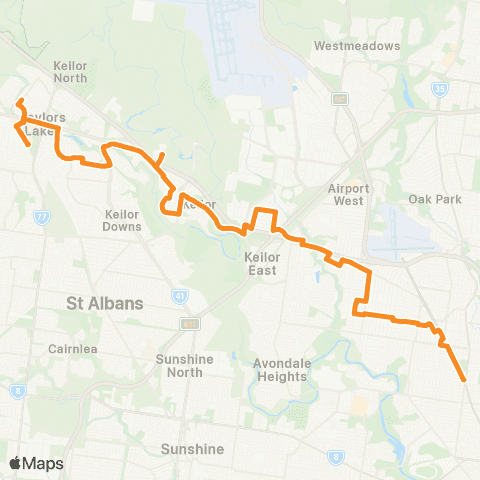 PTV - Public Transport Victoria Watergardens Station - Moonee Ponds map