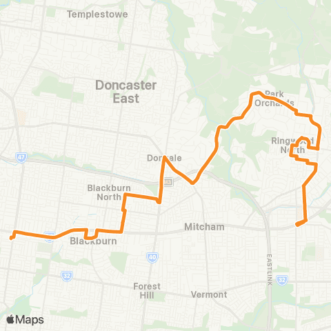 PTV - Public Transport Victoria Ringwood - Box Hill Station map