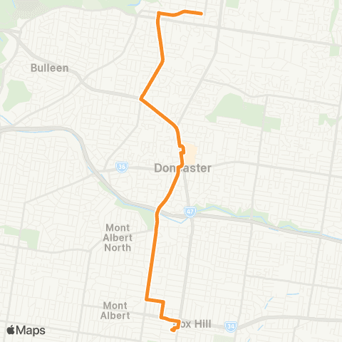 PTV - Public Transport Victoria Box Hill Station - Templestowe map