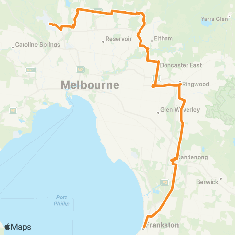 PTV - Public Transport Victoria Frankston - Melbourne Airport map