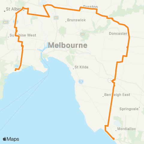 PTV - Public Transport Victoria Mordialloc - Altona map