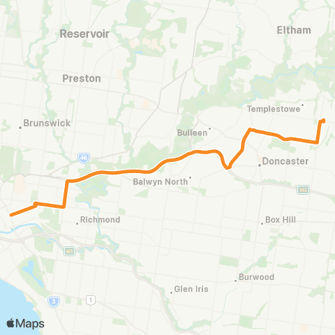 PTV - Public Transport Victoria The Pines SC - City (King / Lonsdale Sts) map