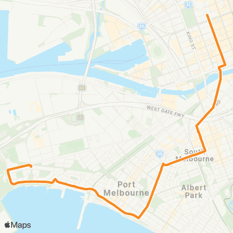 PTV - Public Transport Victoria Garden City - City (Queen Victoria Market) map