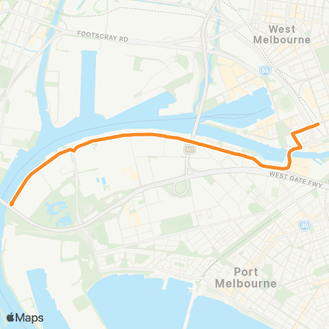 PTV - Public Transport Victoria Fishermans Bend - City (Southern Cross Sta) map