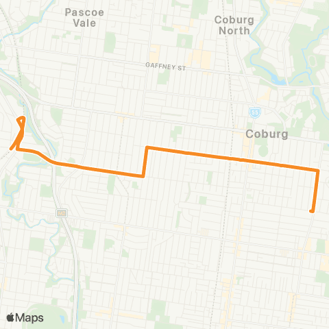 PTV - Public Transport Victoria East Coburg - Strathmore Station map