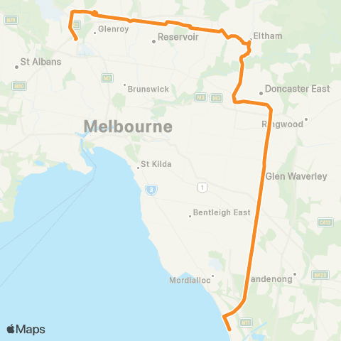 PTV - Public Transport Victoria Chelsea Railway Station - Airport W SC map