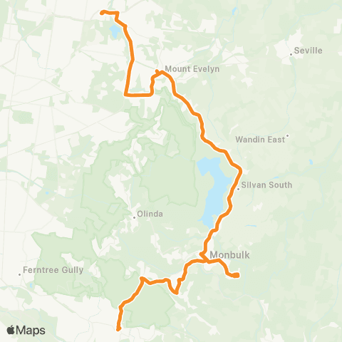 PTV - Public Transport Victoria Belgrave - Lilydale map