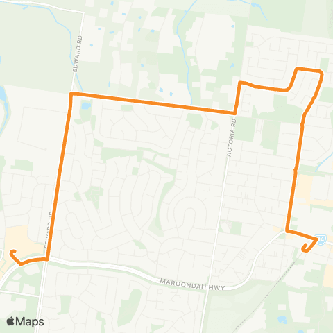 PTV - Public Transport Victoria Chirnside Park SC - Lilydale map