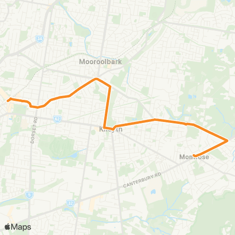 PTV - Public Transport Victoria Montrose - Croydon Station map