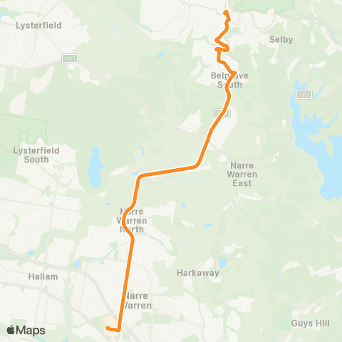 PTV - Public Transport Victoria Belgrave South - Belgrave map