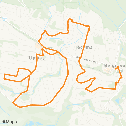 PTV - Public Transport Victoria Upwey - Belgrave map