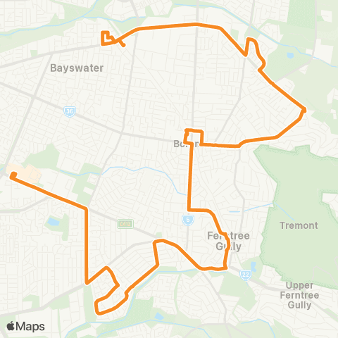 PTV - Public Transport Victoria Knox City SC - Bayswater map