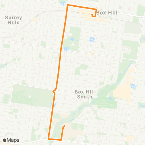 PTV - Public Transport Victoria Box Hill Station - Deakin University map