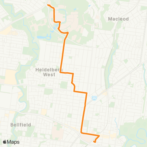 PTV - Public Transport Victoria Heidelberg - La Trobe University map