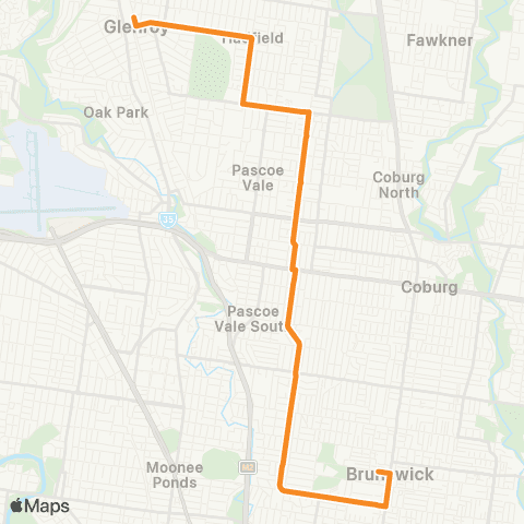 PTV - Public Transport Victoria Glenroy Station - Brunswick Station map