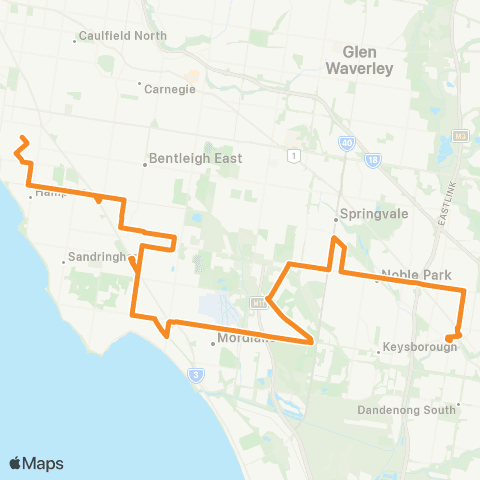PTV - Public Transport Victoria Brighton - Dandenong map