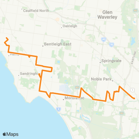 PTV - Public Transport Victoria Brighton - Dandenong map