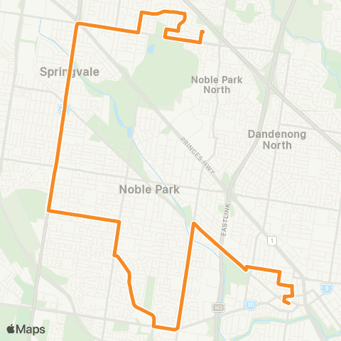 PTV - Public Transport Victoria Waverley Gardens SC - Dandenong map