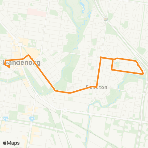 PTV - Public Transport Victoria Doveton - Dandenong map
