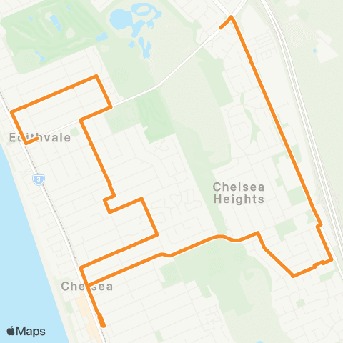 PTV - Public Transport Victoria Aspendale Gardens - Edithvale Railway Sta map