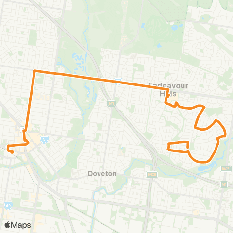 PTV - Public Transport Victoria Endeavour Hills - Dandenong Station map