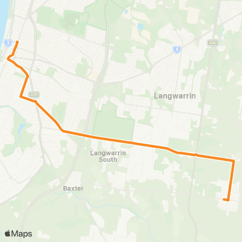 PTV - Public Transport Victoria Pearcedale - Frankston map