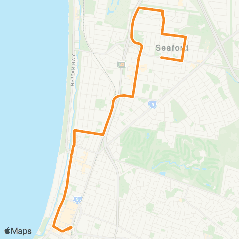 PTV - Public Transport Victoria Belvedere - Frankston map