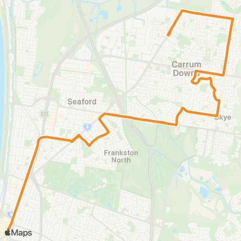 PTV - Public Transport Victoria Carrum Downs - Frankston map