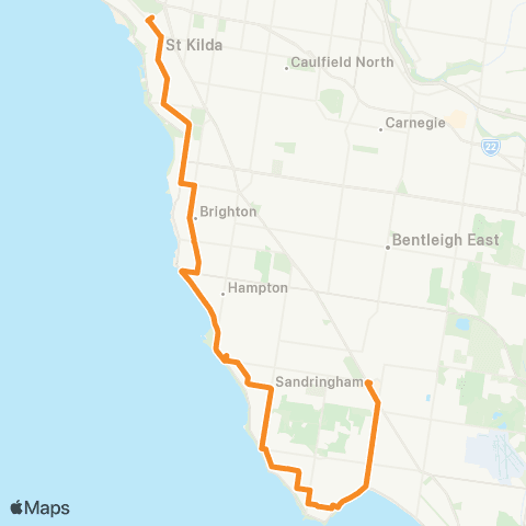 PTV - Public Transport Victoria Southland SC - St Kilda Station map
