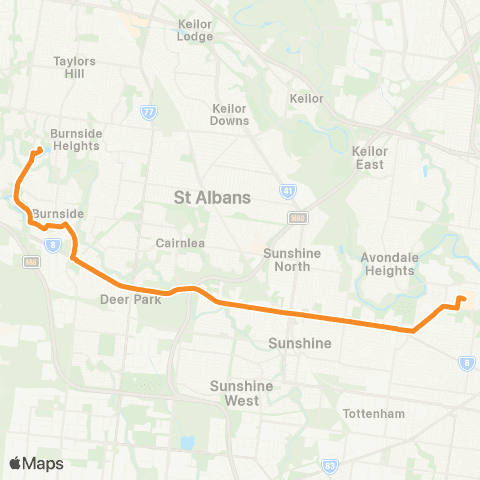 PTV - Public Transport Victoria Caroline Springs - Highpoint SC map