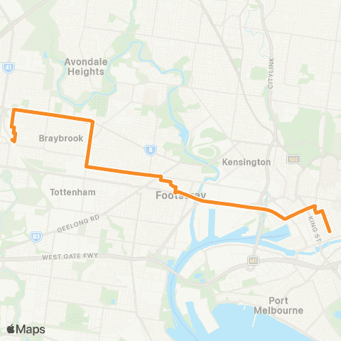 PTV - Public Transport Victoria Sunshine Station - City (Queen St) map