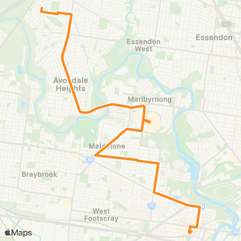 PTV - Public Transport Victoria Footscray Station - Keilor East map