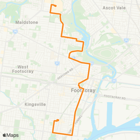 PTV - Public Transport Victoria Yarraville - Highpoint SC map