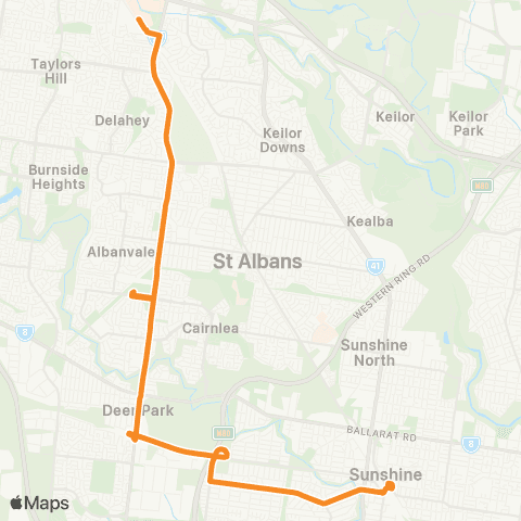 PTV - Public Transport Victoria Watergardens Station - Sunshine Station map