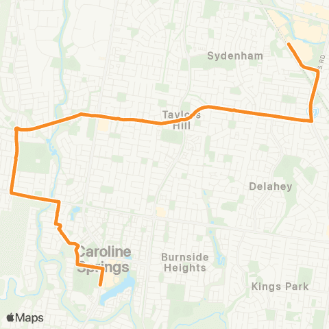 PTV - Public Transport Victoria Caroline Springs Town Ctr - Watergardens Sta map