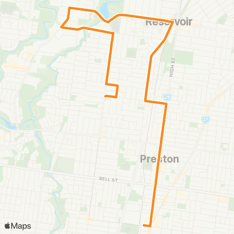 PTV - Public Transport Victoria West Preston - Preston map
