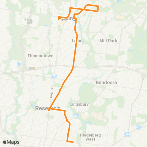 PTV - Public Transport Victoria Epping Plaza SC - Northland SC map