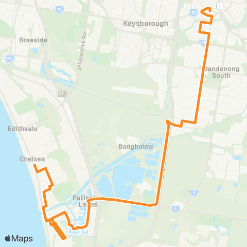 PTV - Public Transport Victoria Chelsea Station - Dandenong Station map
