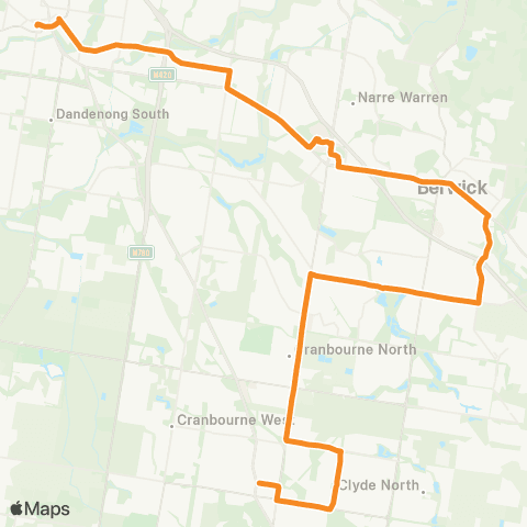 PTV - Public Transport Victoria Cranbourne - Dandenong Station map