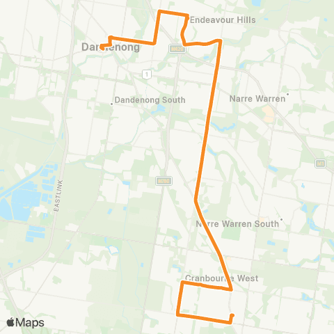 PTV - Public Transport Victoria Cranbourne - Dandenong Station map