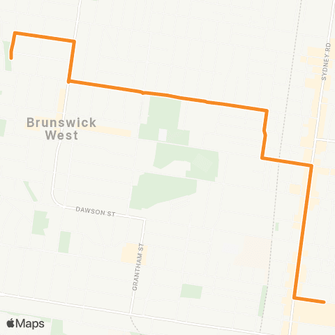 PTV - Public Transport Victoria Brunswick West - Barkly Square SC map