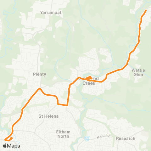 PTV - Public Transport Victoria Hurstbridge Station - Greensborough map