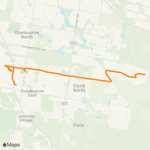 PTV - Public Transport Victoria Clyde North - Cranbourne Park SC map