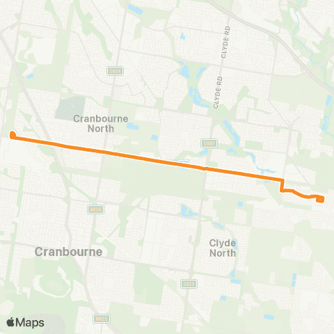 PTV - Public Transport Victoria Merinda Park Station - Clyde North map