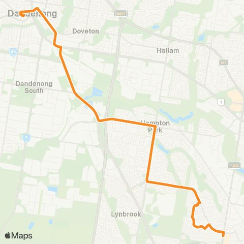 PTV - Public Transport Victoria Casey Central SC - Dandenong Station map