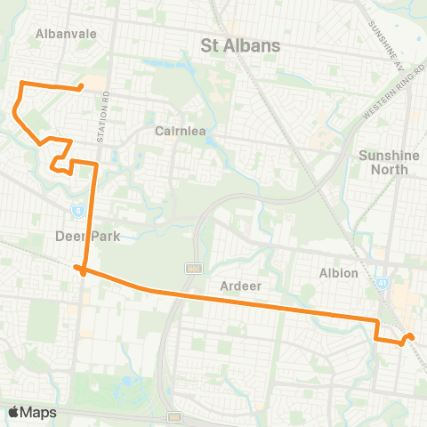PTV - Public Transport Victoria Brimbank Central SC - Sunshine Station map