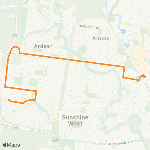 PTV - Public Transport Victoria Sunshine West - Sunshine Station map