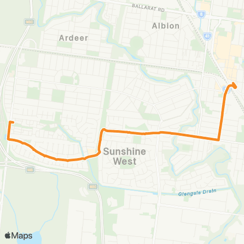 PTV - Public Transport Victoria Sunshine West - Sunshine Station map