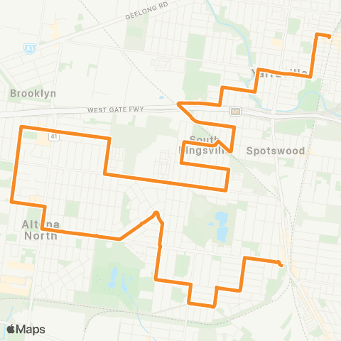 PTV - Public Transport Victoria Yarraville - Newport map
