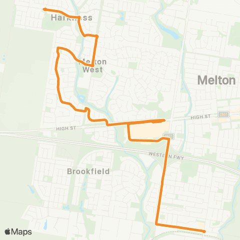 PTV - Public Transport Victoria Arnolds Creek - Melton Station map